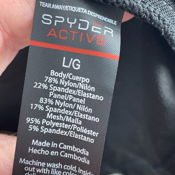 Spyder Active Black Long-Sleeve Performance Shirt L Nylon Blend NWOT 5756 - Picture 4 of 7
